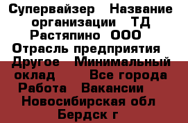 Супервайзер › Название организации ­ ТД Растяпино, ООО › Отрасль предприятия ­ Другое › Минимальный оклад ­ 1 - Все города Работа » Вакансии   . Новосибирская обл.,Бердск г.